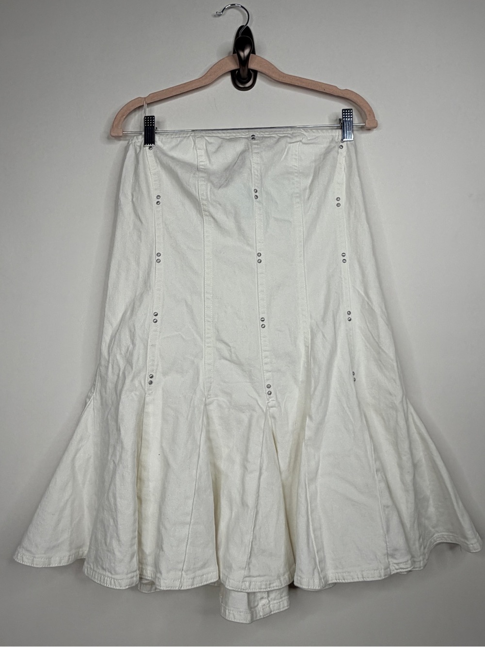 wild fable White Strapless Flared Dress with Stud Detail